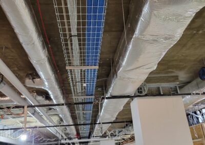 Exposed LV Cable Tray - Structured cabling installation in cable tray.