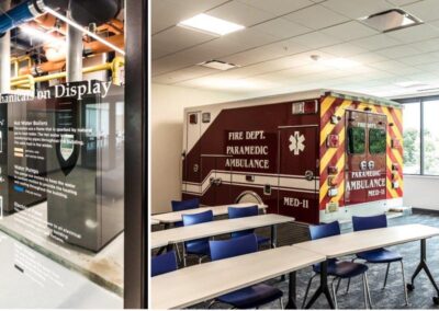 This is the EMT lab. This includes a full life size rear of an ambulance for EMT training