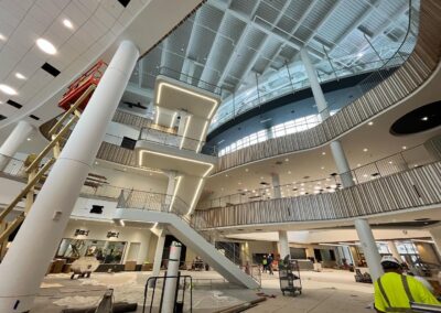 Workout and common area in the center of the building